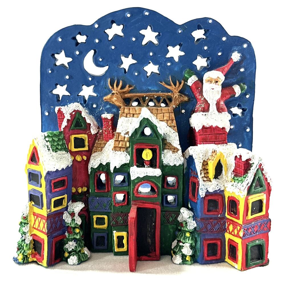The Magic of Candlelight Handpainted Christmas Holiday Candle Holder - Picture 3 of 10